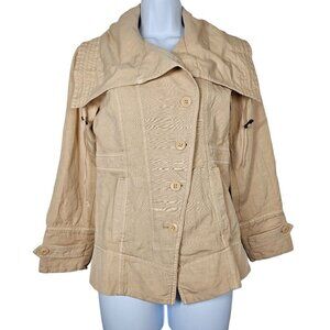Sundance Beige Cotton/Linen Jacket‎ With Button Closure Tan Women's PXS